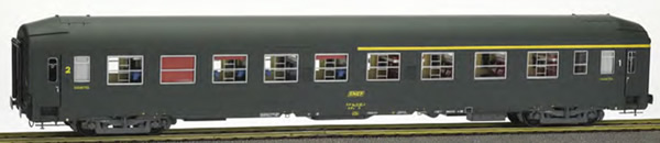 REE Modeles VB-226 - French SNCF Coach UIC Sleeping Coach TH A4c4B5c5x, Green 301, Yellow Logo Era IV